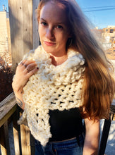 Load image into Gallery viewer, XL White Knit Scarf